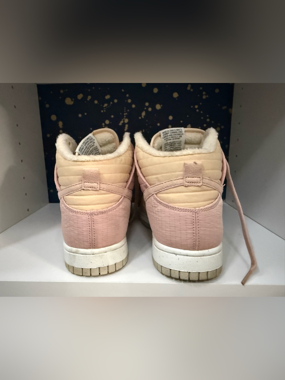 Nike High-Top Sneakers in Blush Pink and Cream - Picture 2 of 8